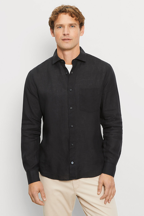 ΛΙΝΟ ΠΟΥΚΑΜΙΣΟ OLYMP - 68 ΜΑΥΡΟ